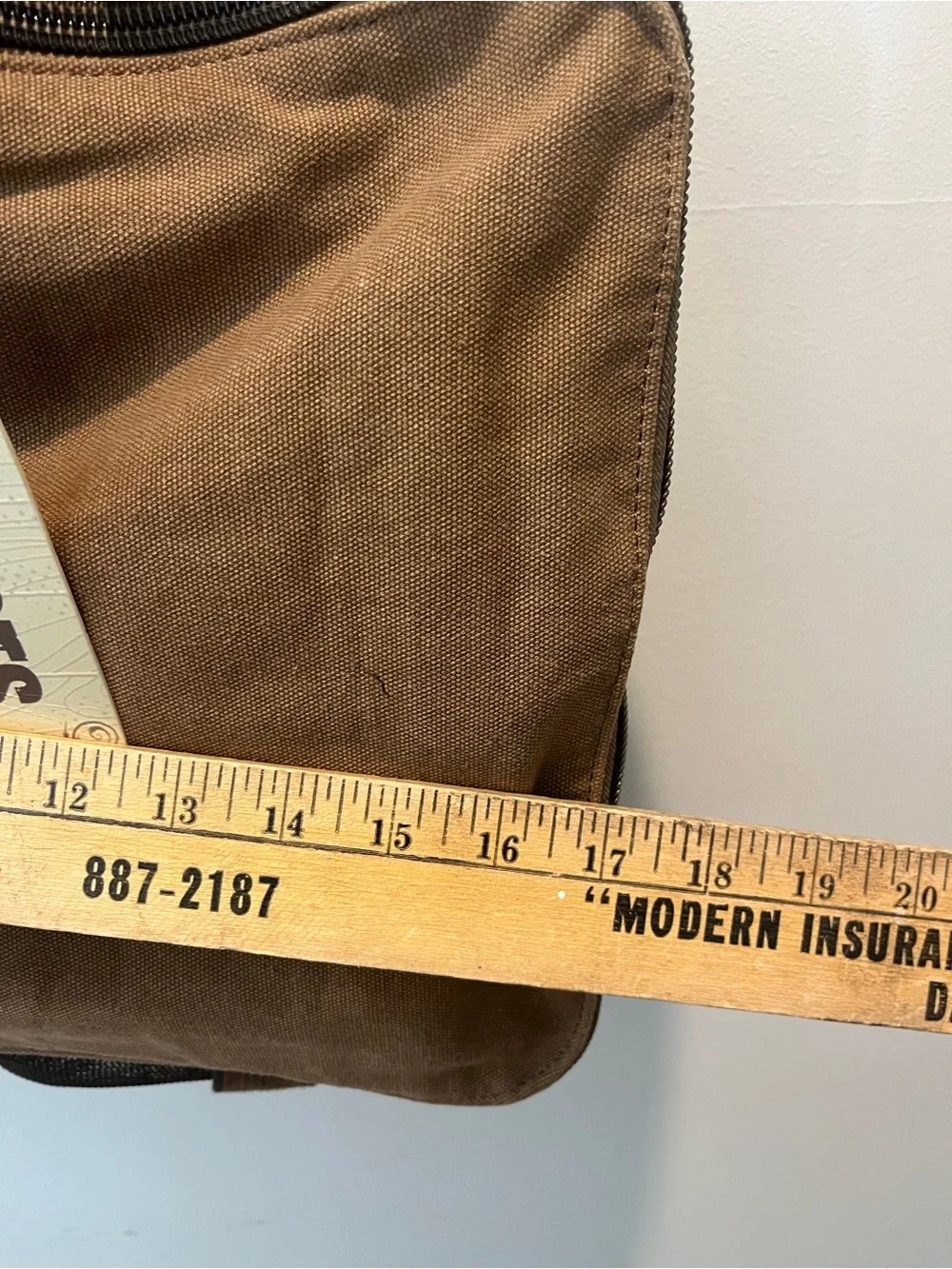 NWT Men's Brown Canvas Leather Messenger Bag - Backpack Shoulder strap Satchel